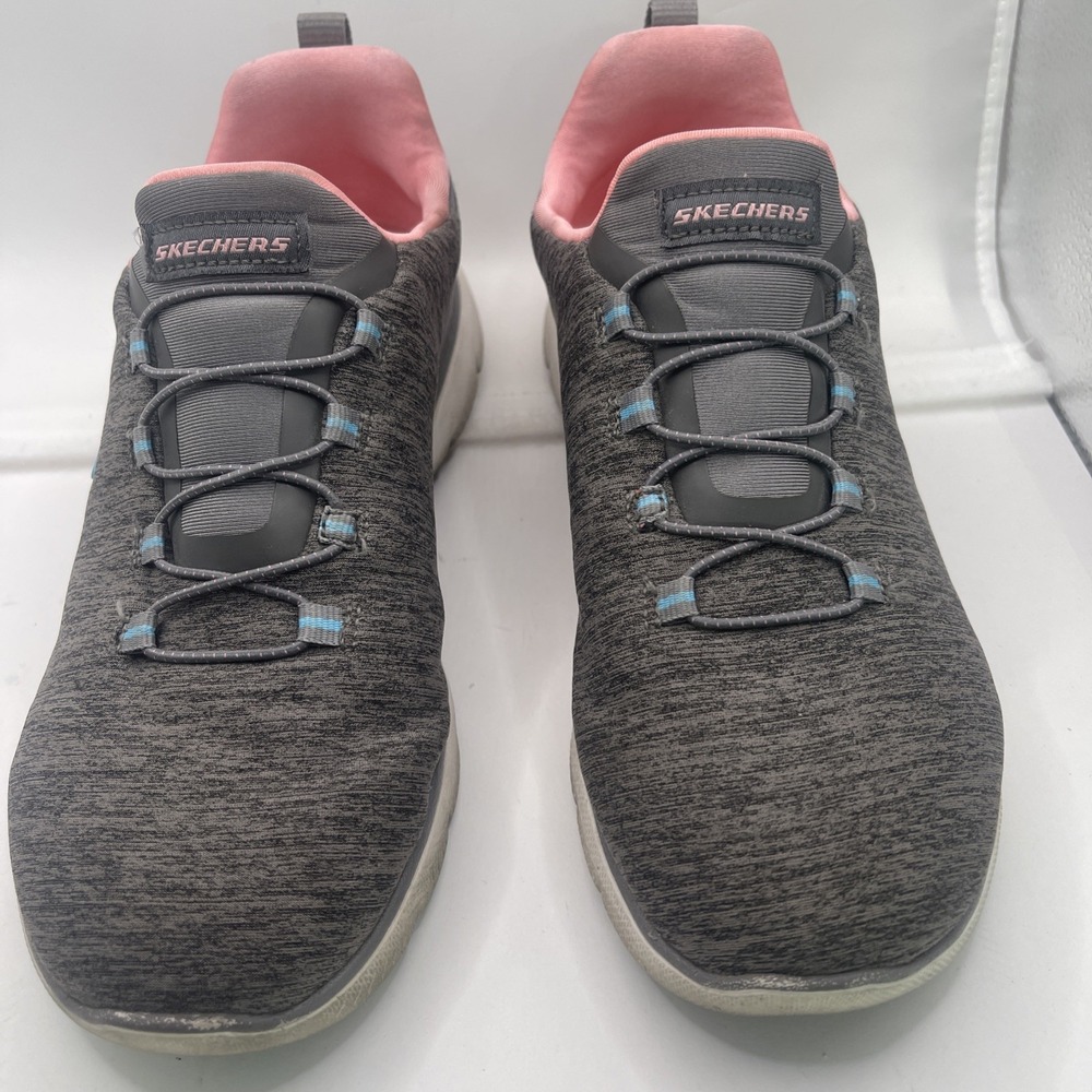 Women's Skechers Sport Memory Foam Lite-Weight  Gray And Pink A Level Shoes 7.5
